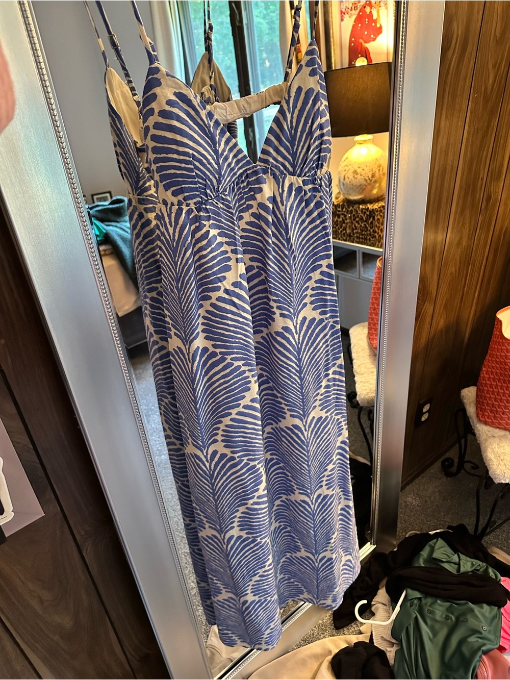 Abercrombie & Fitch Blue and White Printed Maxi Dress